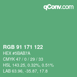 Color code: RGB 91 171 122 | qconv.com