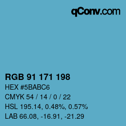 Color code: RGB 91 171 198 | qconv.com