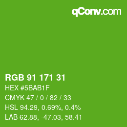 Color code: RGB 91 171 31 | qconv.com