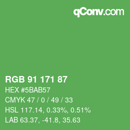 Color code: RGB 91 171 87 | qconv.com