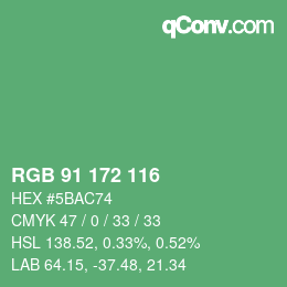 カラーコード: RGB 91 172 116 | qconv.com