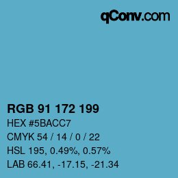 カラーコード: RGB 91 172 199 | qconv.com
