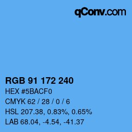 Color code: RGB 91 172 240 | qconv.com