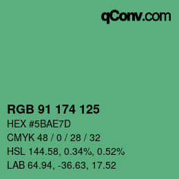 Color code: RGB 91 174 125 | qconv.com