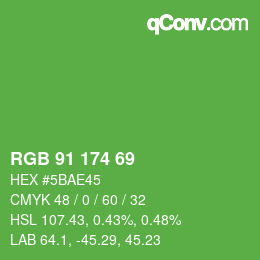 カラーコード: RGB 91 174 69 | qconv.com