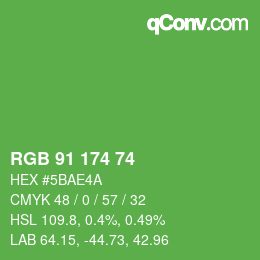 Color code: RGB 91 174 74 | qconv.com