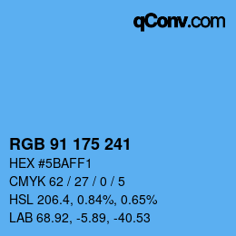 Color code: RGB 91 175 241 | qconv.com