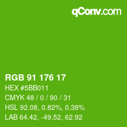 Color code: RGB 91 176 17 | qconv.com