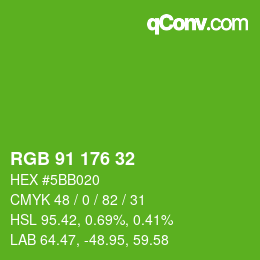 Color code: RGB 91 176 32 | qconv.com