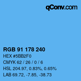 Color code: RGB 91 178 240 | qconv.com