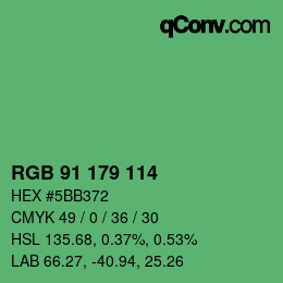 Farbcode: RGB 91 179 114 | qconv.com