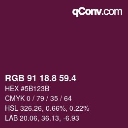 カラーコード: RGB 91 18.8 59.4 | qconv.com