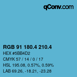 カラーコード: RGB 91 180.4 210.4 | qconv.com