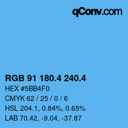 カラーコード: RGB 91 180.4 240.4 | qconv.com