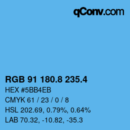 カラーコード: RGB 91 180.8 235.4 | qconv.com