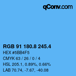 カラーコード: RGB 91 180.8 245.4 | qconv.com