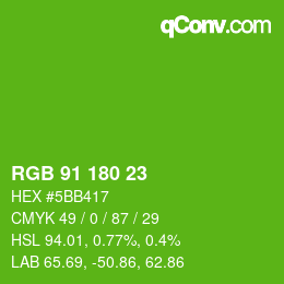 Color code: RGB 91 180 23 | qconv.com