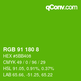 Color code: RGB 91 180 8 | qconv.com