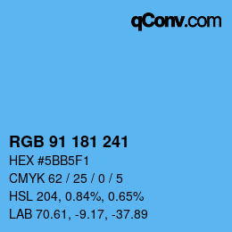 Color code: RGB 91 181 241 | qconv.com