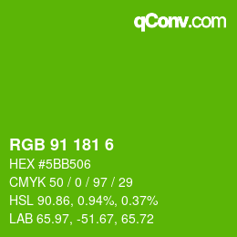 Color code: RGB 91 181 6 | qconv.com