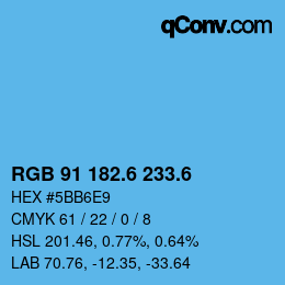 カラーコード: RGB 91 182.6 233.6 | qconv.com