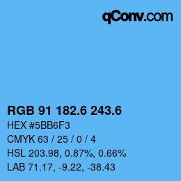 カラーコード: RGB 91 182.6 243.6 | qconv.com