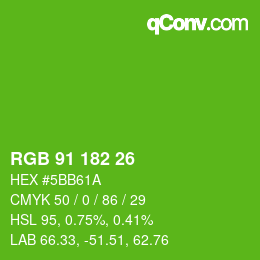 Color code: RGB 91 182 26 | qconv.com
