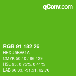 Color code: RGB 91 182 26 | qconv.com