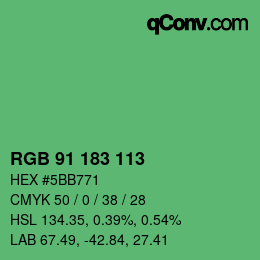 Color code: RGB 91 183 113 | qconv.com