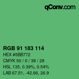 カラーコード: RGB 91 183 114 | qconv.com