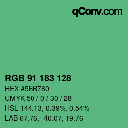 Color code: RGB 91 183 128 | qconv.com