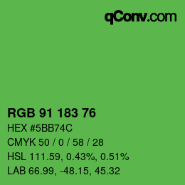 Color code: RGB 91 183 76 | qconv.com