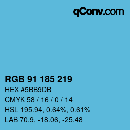 Color code: RGB 91 185 219 | qconv.com