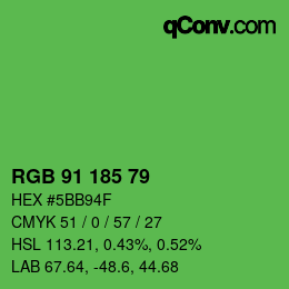 カラーコード: RGB 91 185 79 | qconv.com
