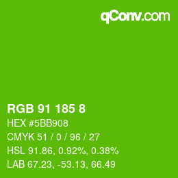 カラーコード: RGB 91 185 8 | qconv.com