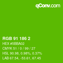 Color code: RGB 91 186 2 | qconv.com