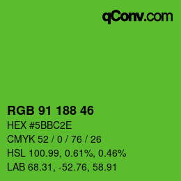 カラーコード: RGB 91 188 46 | qconv.com