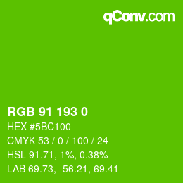 Color code: RGB 91 193 0 | qconv.com