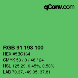 Color code: RGB 91 193 100 | qconv.com