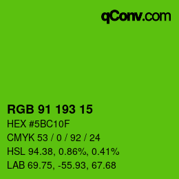 Color code: RGB 91 193 15 | qconv.com