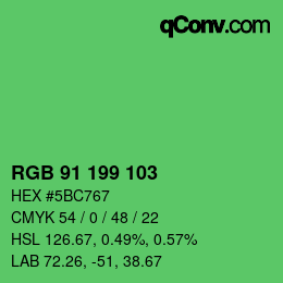 Color code: RGB 91 199 103 | qconv.com