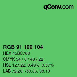 Color code: RGB 91 199 104 | qconv.com