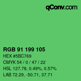 Color code: RGB 91 199 105 | qconv.com