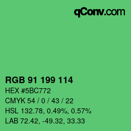 Color code: RGB 91 199 114 | qconv.com