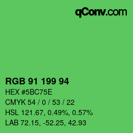 Color code: RGB 91 199 94 | qconv.com
