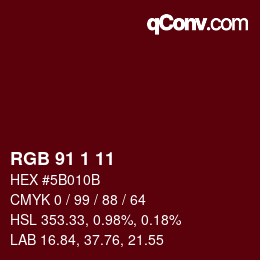 颜色代码: RGB 91 1 11 | qconv.com