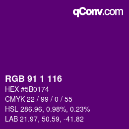 カラーコード: RGB 91 1 116 | qconv.com