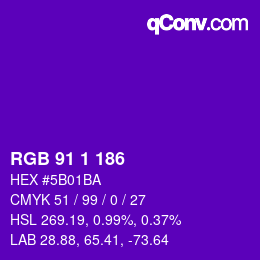 Color code: RGB 91 1 186 | qconv.com