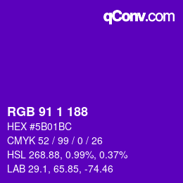 颜色代码: RGB 91 1 188 | qconv.com