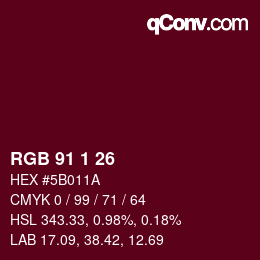 颜色代码: RGB 91 1 26 | qconv.com